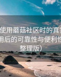 第一次使用蘑菇社区时的真实感受：长期使用后的可靠性与便利性分析（整理版）