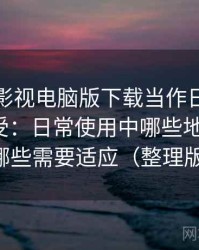 把柚子影视电脑版下载当作日常工具后的感受：日常使用中哪些地方顺手，哪些需要适应（整理版）