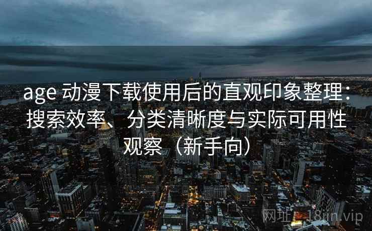 age 动漫下载使用后的直观印象整理：搜索效率、分类清晰度与实际可用性观察（新手向）