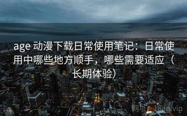 age 动漫下载日常使用笔记：日常使用中哪些地方顺手，哪些需要适应（长期体验）