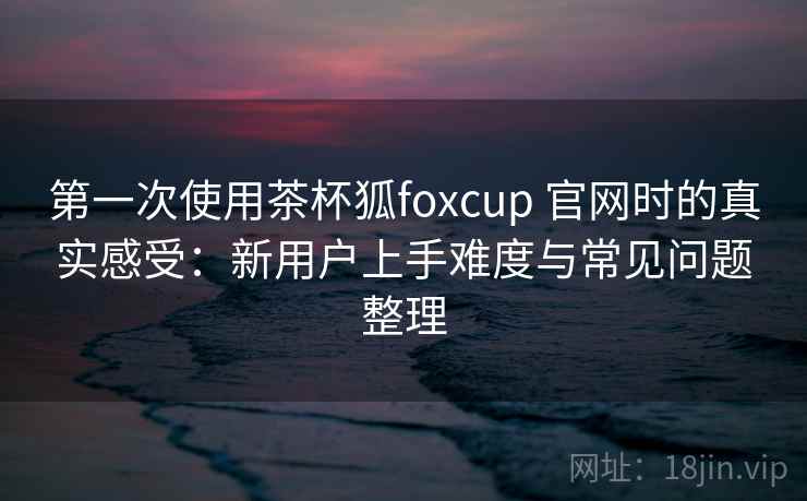 第一次使用茶杯狐foxcup 官网时的真实感受:新用户上手难度与常见问题整理 第一次使用茶杯狐foxcup 官网时的真实感受:新用户上手难度与常见问题整理