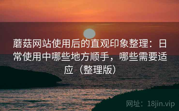 蘑菇网站使用后的直观印象整理：日常使用中哪些地方顺手，哪些需要适应（整理版）