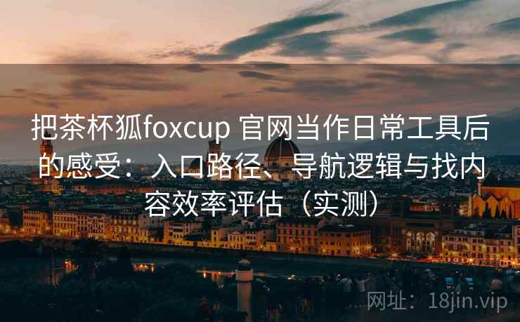 把茶杯狐foxcup 官网当作日常工具后的感受：入口路径、导航逻辑与找内容效率评估（实测）